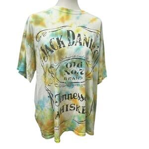 Jack Daniel's Whiskey XL Tie Dyed Short Sleeve 100% Cotton Crew Neck Tee Shirt